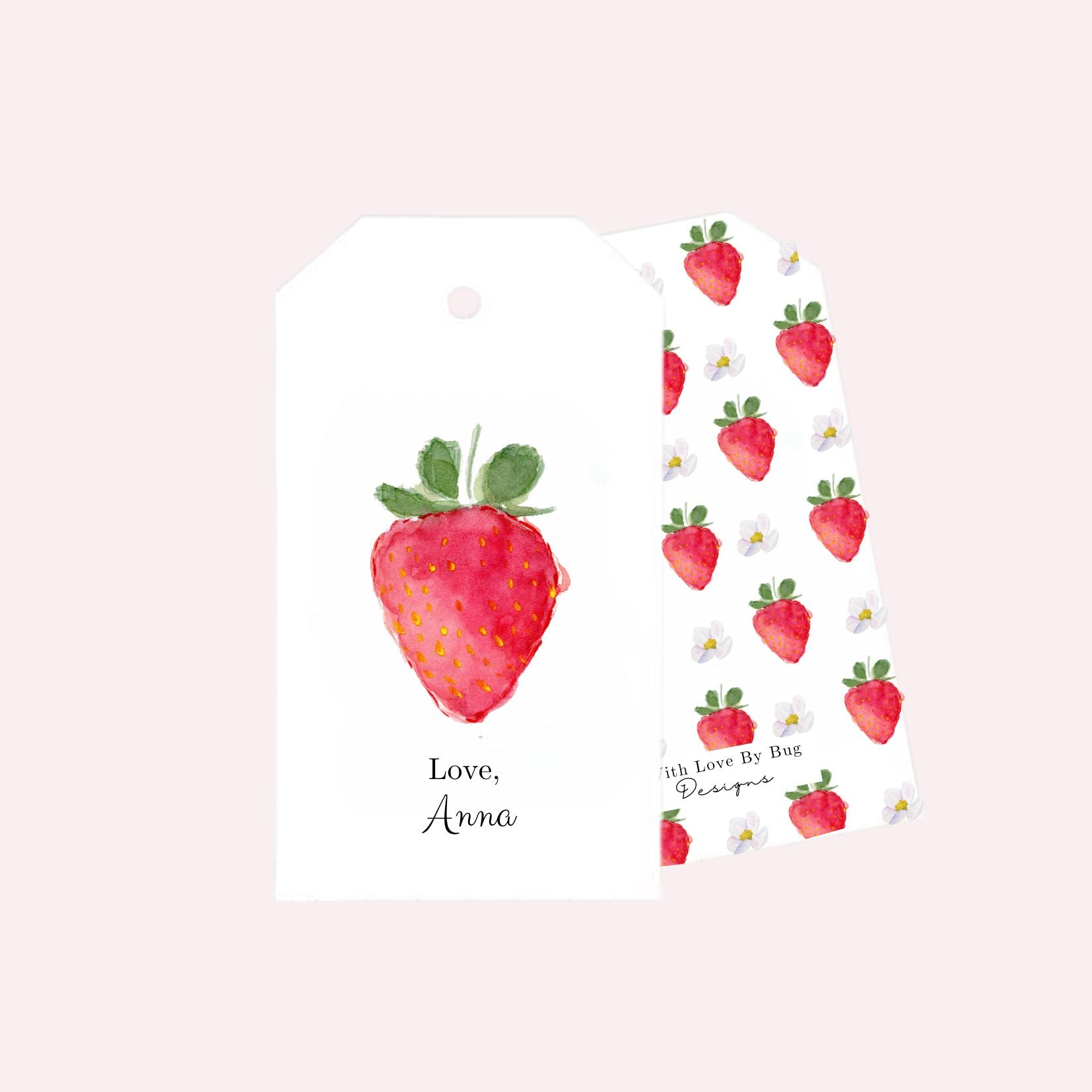 Semi Custom Gift Tags: Strawberries