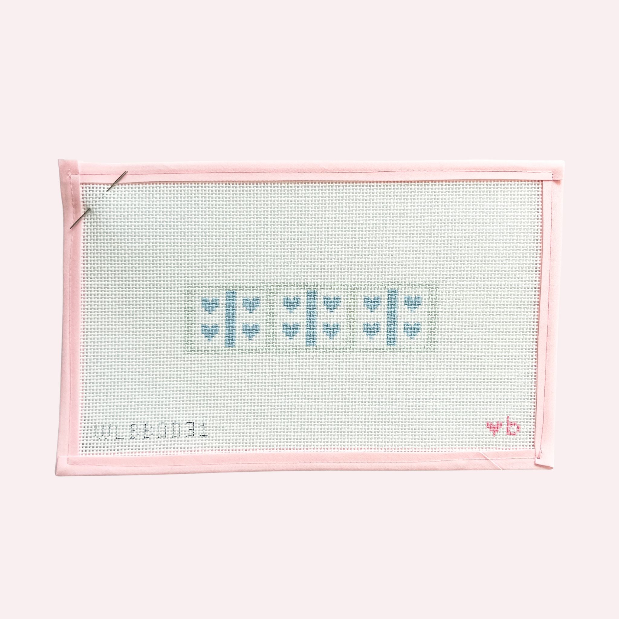 Needlepoint Canvas: Blue Heart Keychain