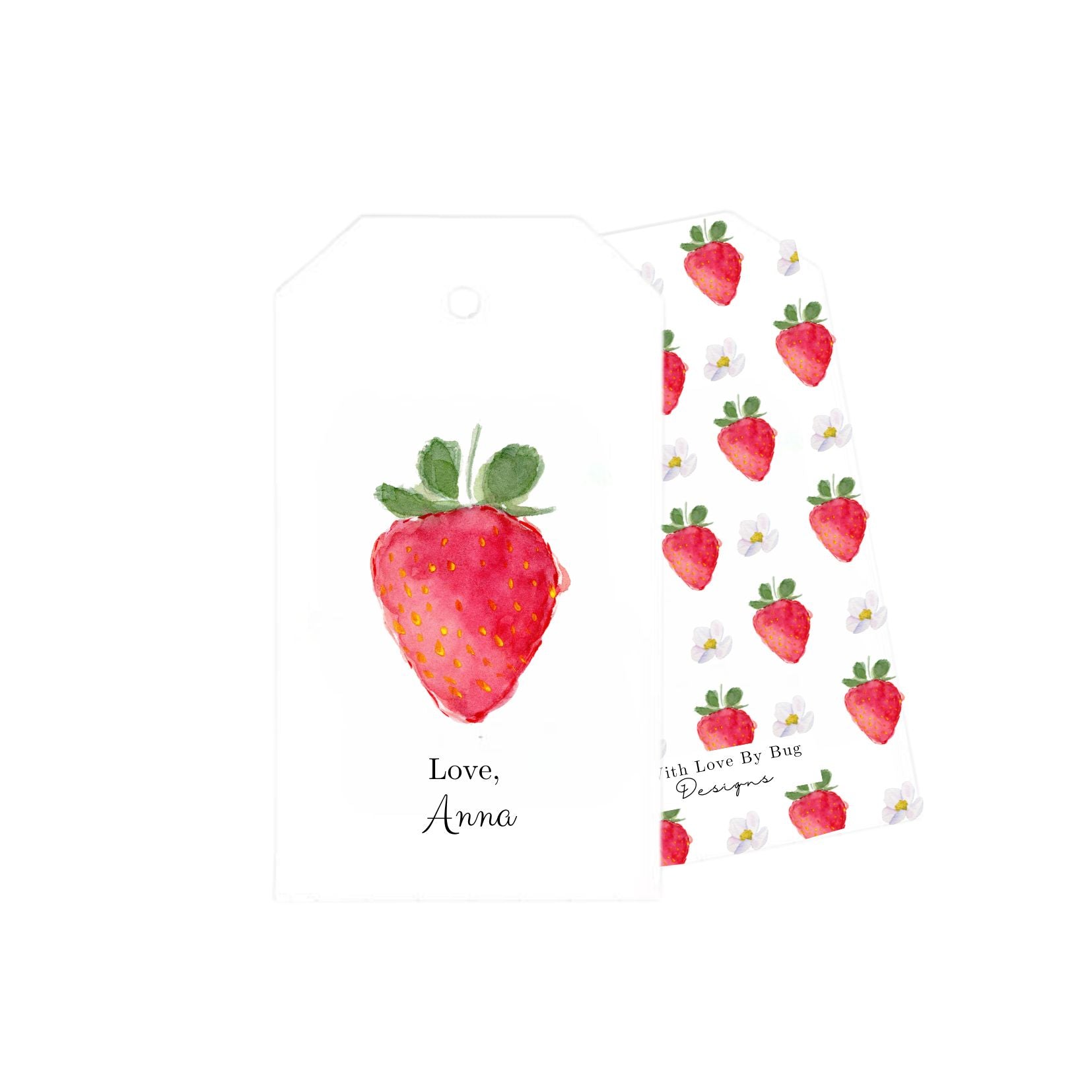Semi Custom Gift Tags: Strawberries