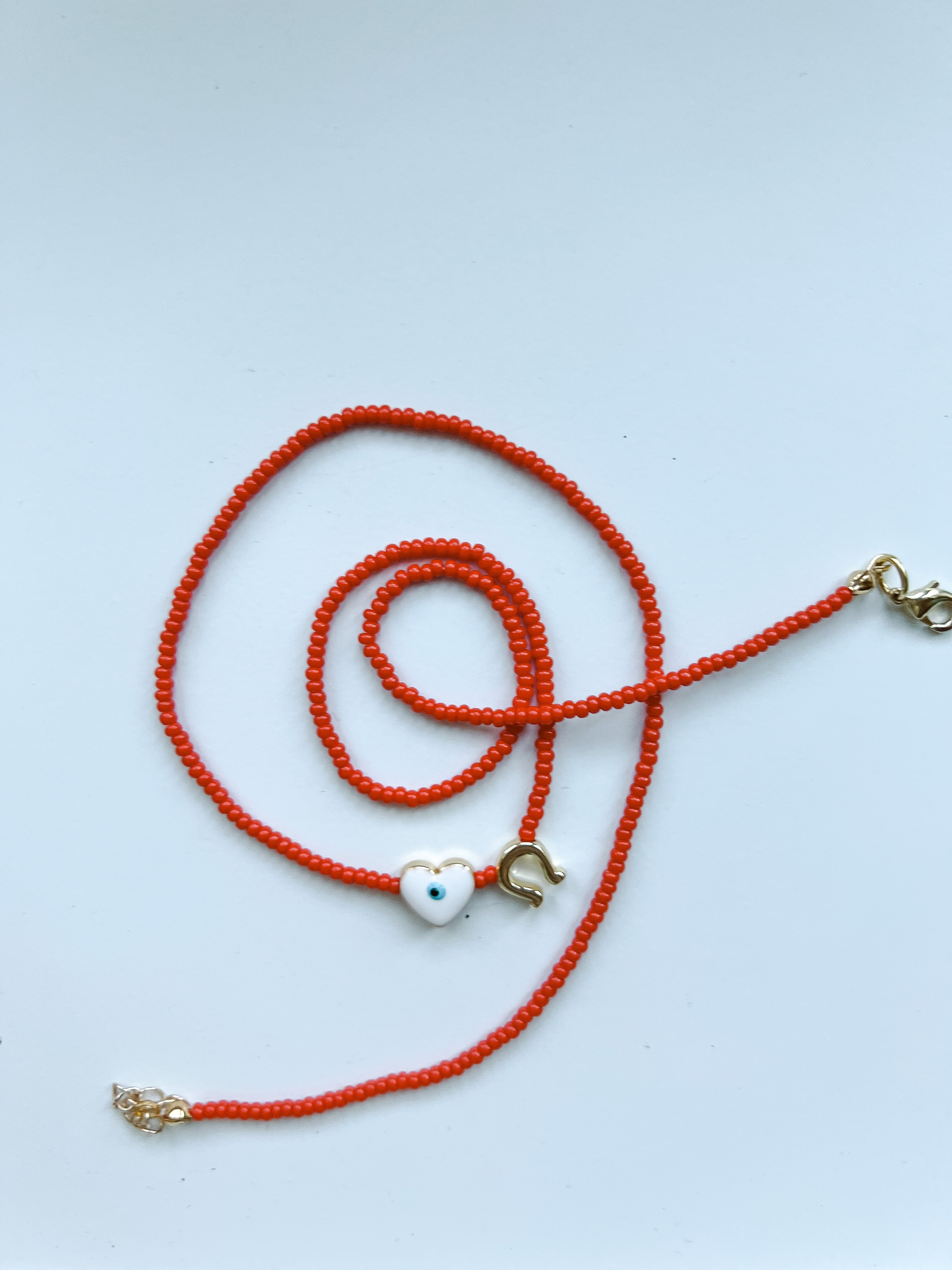 Red Beaded Evil Eye Wrap Bracelet