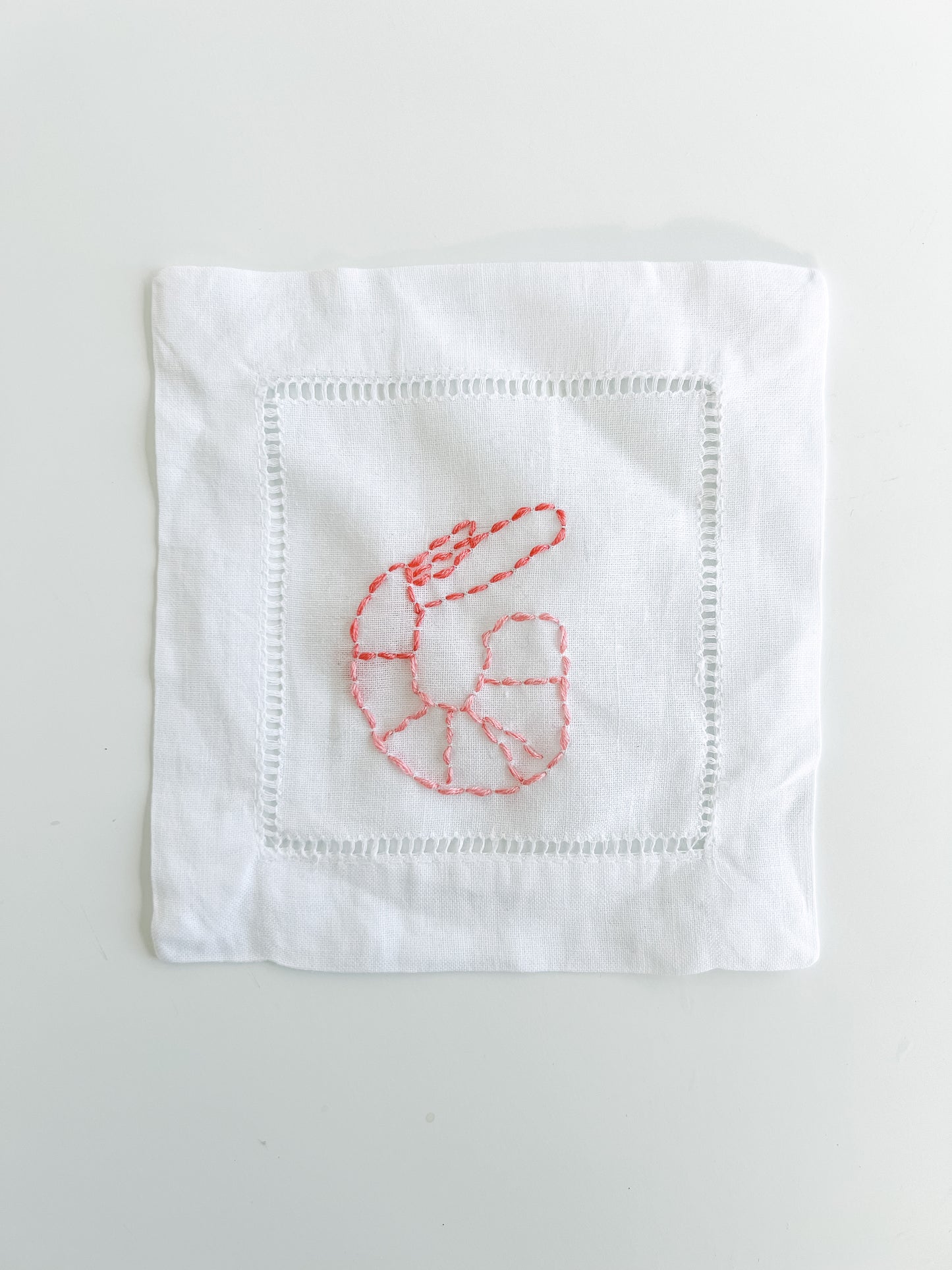 Hand Embroidered Cocktail Napkins: Seafood Tower